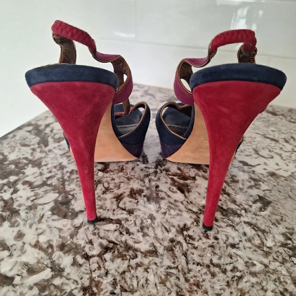 Yves Saint Laurent straps platform sandal multi color size 40‎
